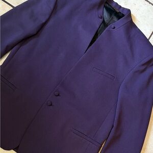 Di Palma Italia Purple Nehru Tuxedo Jacket Blazer Modern Wedding 40R